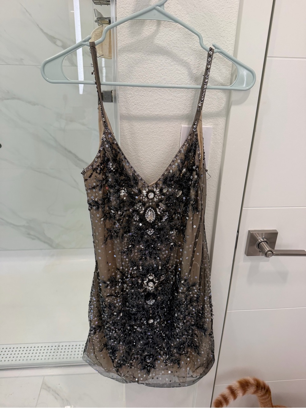 Issue New York Black Beaded Mini Dress